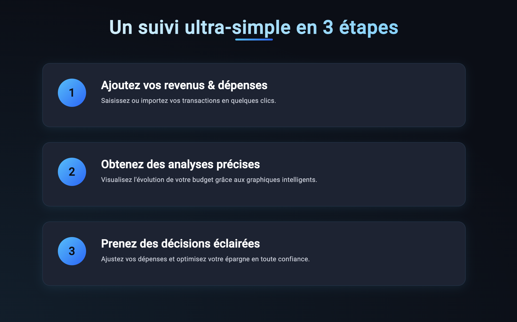 Tableau de bord de XPenses Tracker